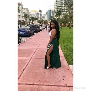 Green Pants with splits